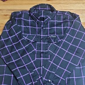 Demons Behind Me Rocawear Black and Purple Plaid Men's Shirt